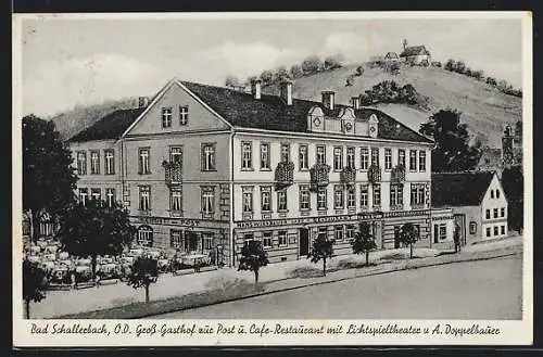 AK Bad Schallerbach, Gasthof zur Post mit Lichtspieltheater