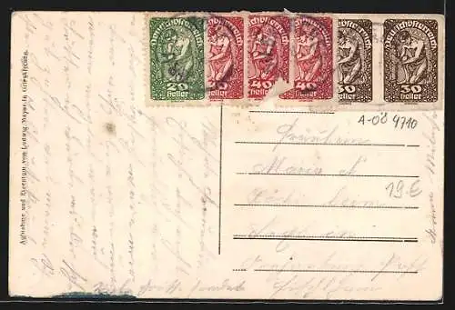 AK Grieskirchen /Ober-Österreich, Unterer Rossmarkt, Oberer Rossmarkt, Volksschule