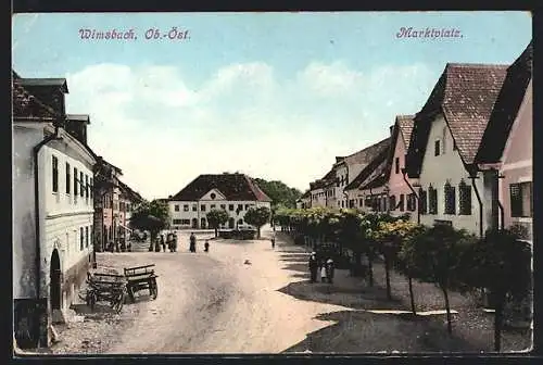 AK Wimsbach /Ob.-Öst., Partie am Marktplatz