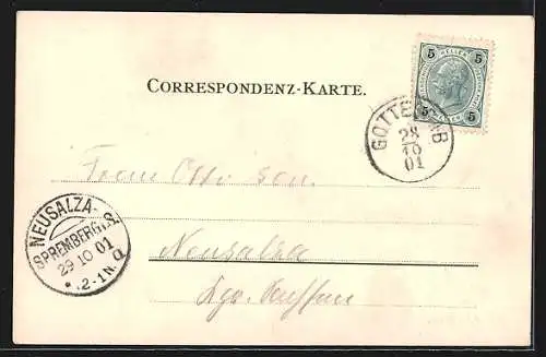 Lithographie Keilberg, Kaiser Franz Josef Aussichtsturm und Unterkunftshaus, Blick ins Tal