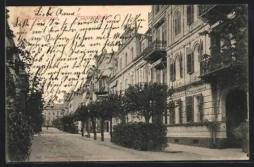 AK Franzensbad, Neuquellstrasse mit Mädchen