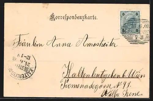 AK Franzensbad, Neuquellstrasse mit Mädchen