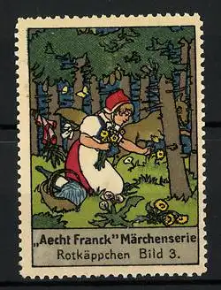 Reklamemarke Aecht Franck Märchenserie: Rotkäppchen, Bild 3