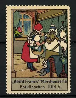 Reklamemarke Aecht Franck Märchenserie: Rotkäppchen, Bild 4