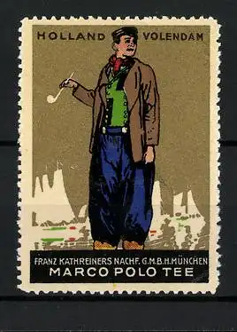 Künstler-Reklamemarke J.B. Maier, Franz Kathreiners Nachf. GmbH, München, Holland, Volendam