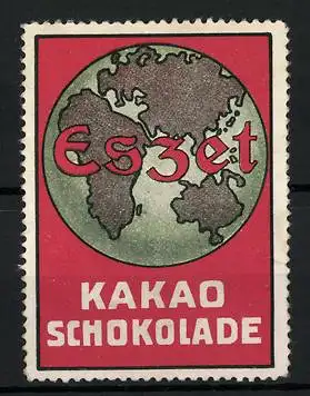Reklamemarke Eszet Kakao & Schokolade, Erdkugel
