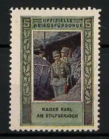 Reklamemarke Offizielle Kriegsfürsorge, Kaiser Karl am Stilfserjoch