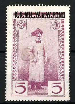 Reklamemarke Portrait Kaiser Franz Josef I. in Uniform