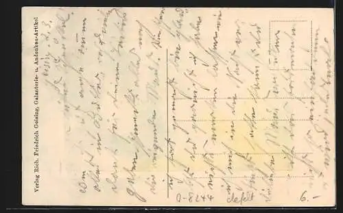 AK Geising, Teilansicht mit Kirchblick