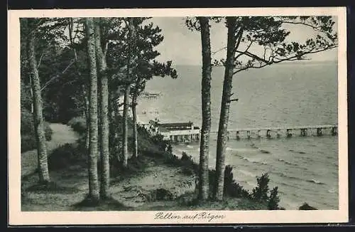 AK Sellin / Rügen, Hochufer und Seebrücke