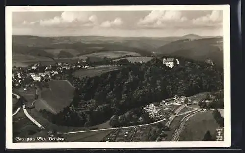AK Bärenstein / Dresden, Totalansicht, Fliegerfoto
