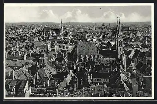 AK Nürnberg, Blick von der Burgfreiung