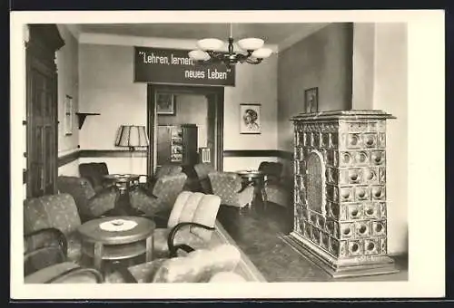 AK Lengenfeld unterm Stein, FDGB-Erholungsheim Bischofstein, Klubraum