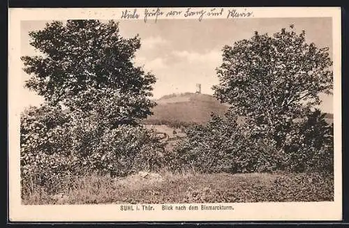 AK Suhl i. Thür., Blick nach dem Bismarckturm
