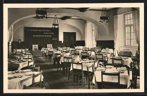 AK Lengenfeld unterm Stein, FDGB-Erholungsheim Bischofstein, Speisesaal