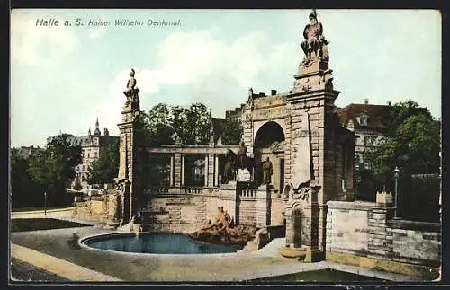 AK Halle a. S., Kaiser Wilhelm Denkmal