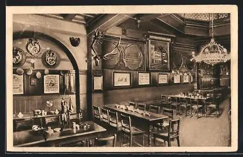 AK Leipzig, Restaurant Thüringer Hof, Innenansicht