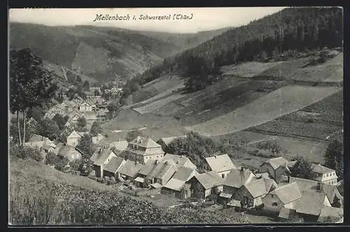 AK Mellenbach / Schwarzatal, Ortsansicht vom Berg aus