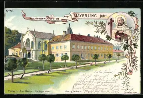 Lithographie Mayerling, Ansicht vom Karmelitinnenkloster