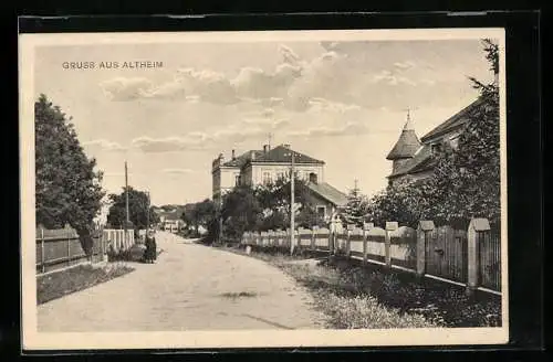 AK Altheim, Strassenpartie im Ort