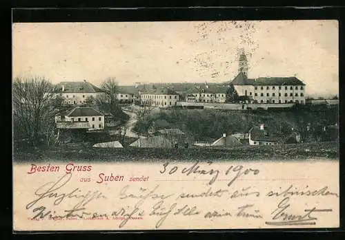AK Suben, Ortsansicht mit Stift Suben