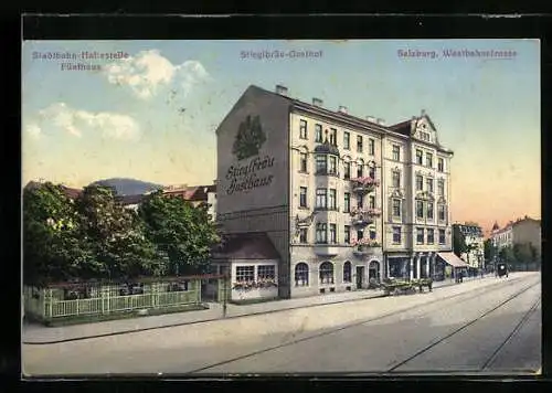 AK Salzburg, Gasthof Stieglbräu, Westbahnstrasse