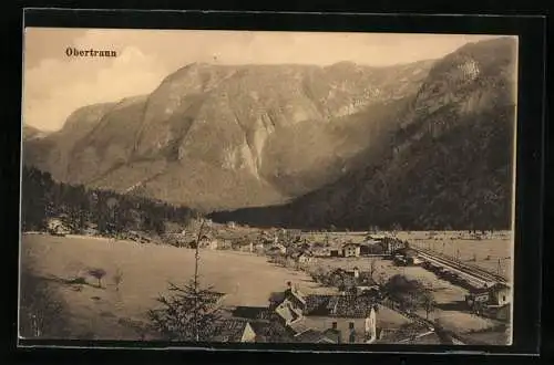 AK Obertraun, Ortspanorama aus der Vogelschau