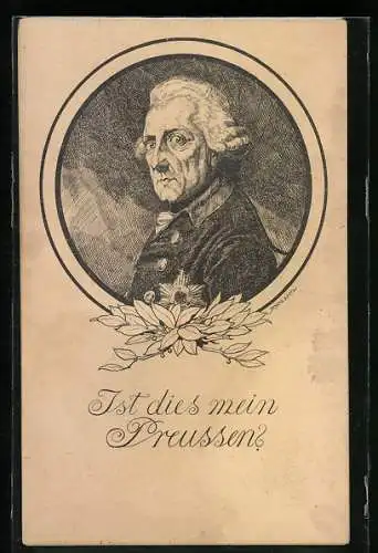 Künstler-AK Franz Stassen: Ist dies mein Preussen?, Friedrich der Grosse