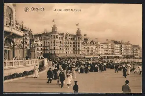 AK Ostende, La digue devant le Kursaal