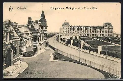 AK Ostende, L`Hippodrome Wellington et le Palace Hotel