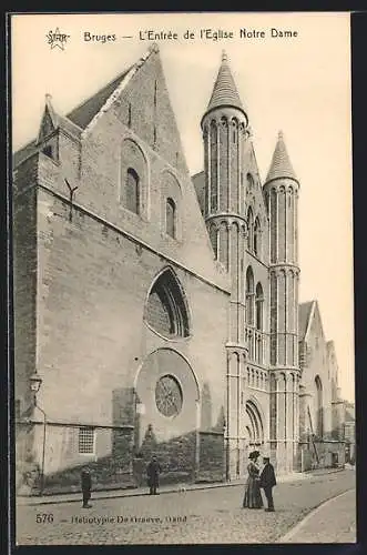 AK Bruges, L`Entrée de l`Eglise Notre Dame