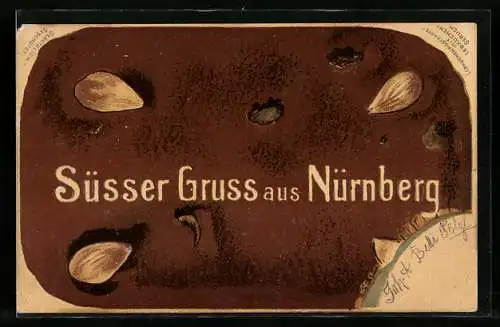 Lithographie mit Lebkuchengeruch, Süsser Gruss aus Nürnberg