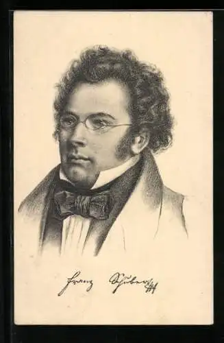 Künstler-AK Portrait des Komponisten Franz Peter Schubert