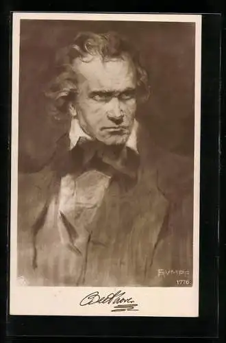 AK Komponist Beethoven mit ernstem Blick