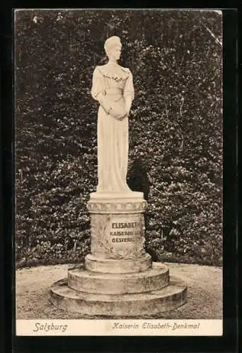 AK Kaiserin Elisabeth (Sissi) von Österreich, Denkmal in Salzburg