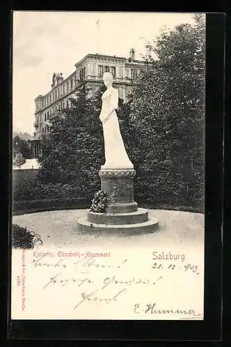 AK Salzburg, Denkmal der Kaiserin Elisabeth (Sissi) von Österreich