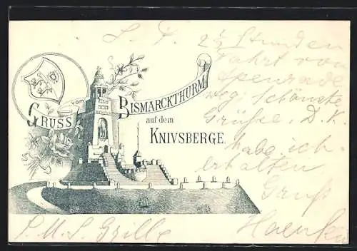 Lithographie Knivsberg, Am Bismarckthurm