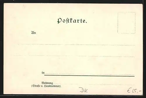 Passepartout-Lithographie Alsen, Ansichten von Ekenmühle und Schlossallee auf Kleeblatt