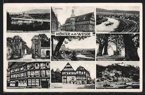 AK Höxter a. d. Weser, Schloss Corvey, Rathaus, Dreizehnlinden und Renaissancehaus