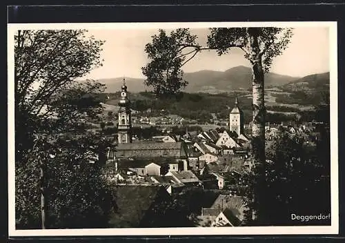 AK Deggendorf, Teilansicht mit Kirchtürmen