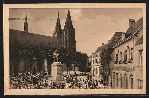 AK Bad Cleve, Kleiner Markt mit Hohenzollernbrunnen