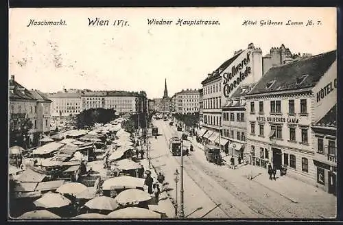 AK Wien, Strassenbahnen in der Wiedner Hauptstrasse