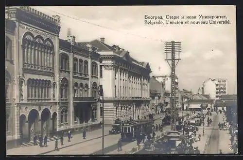 AK Belgrade, L`ancien et nouveau Universite, Strassenbahn