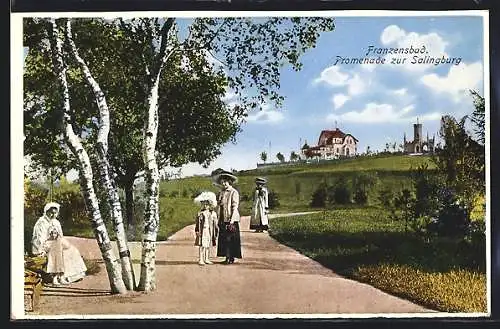 AK Franzensbad, Promenade zur Salingburg