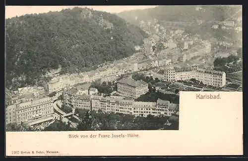 AK Karlsbad, Blick von der Franz Josefs-Höhe auf den Ort
