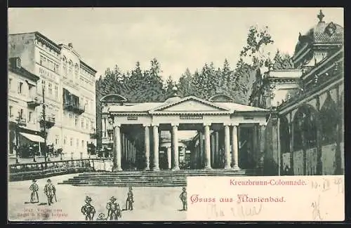 AK Marienbad, An der Kreuzbrunn-Colonnade