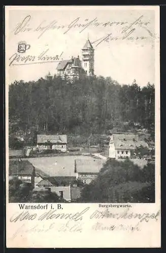 AK Warnsdorf i. B., Blick zur Burgsbergwarte
