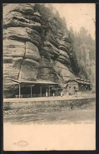 AK Edmundsklamm /Böhm. Schweiz, Ansicht vom Restaurant