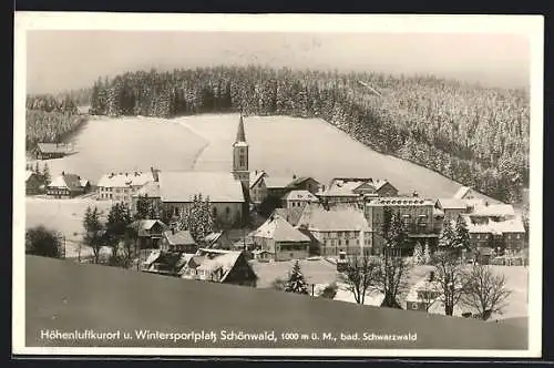 AK Schönwald /bad. Schwarzwald, Ortsansicht im Schnee