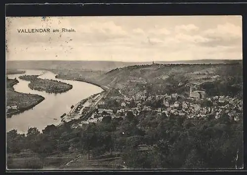 AK Vallendar am Rhein, Ortsansicht aus der Vogelschau